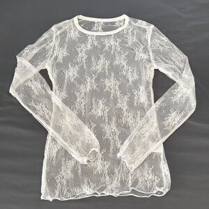 Lacy White Long Sleeve Top